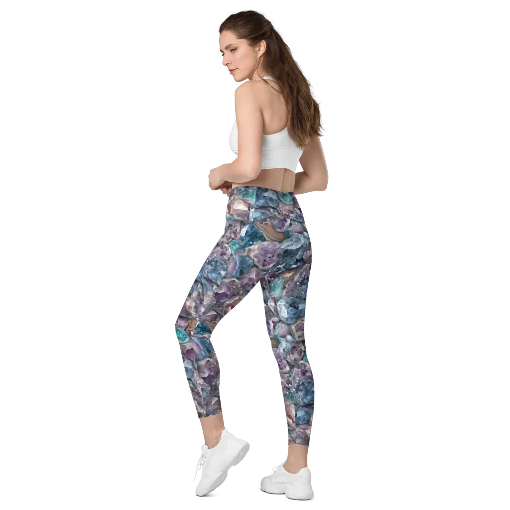 Amethyst Tide on Leggings with Pockets — Left Back