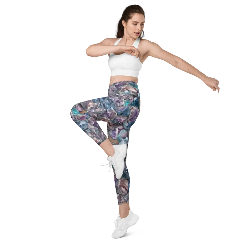 Amethyst Tide on Leggings with Pockets — Left Front