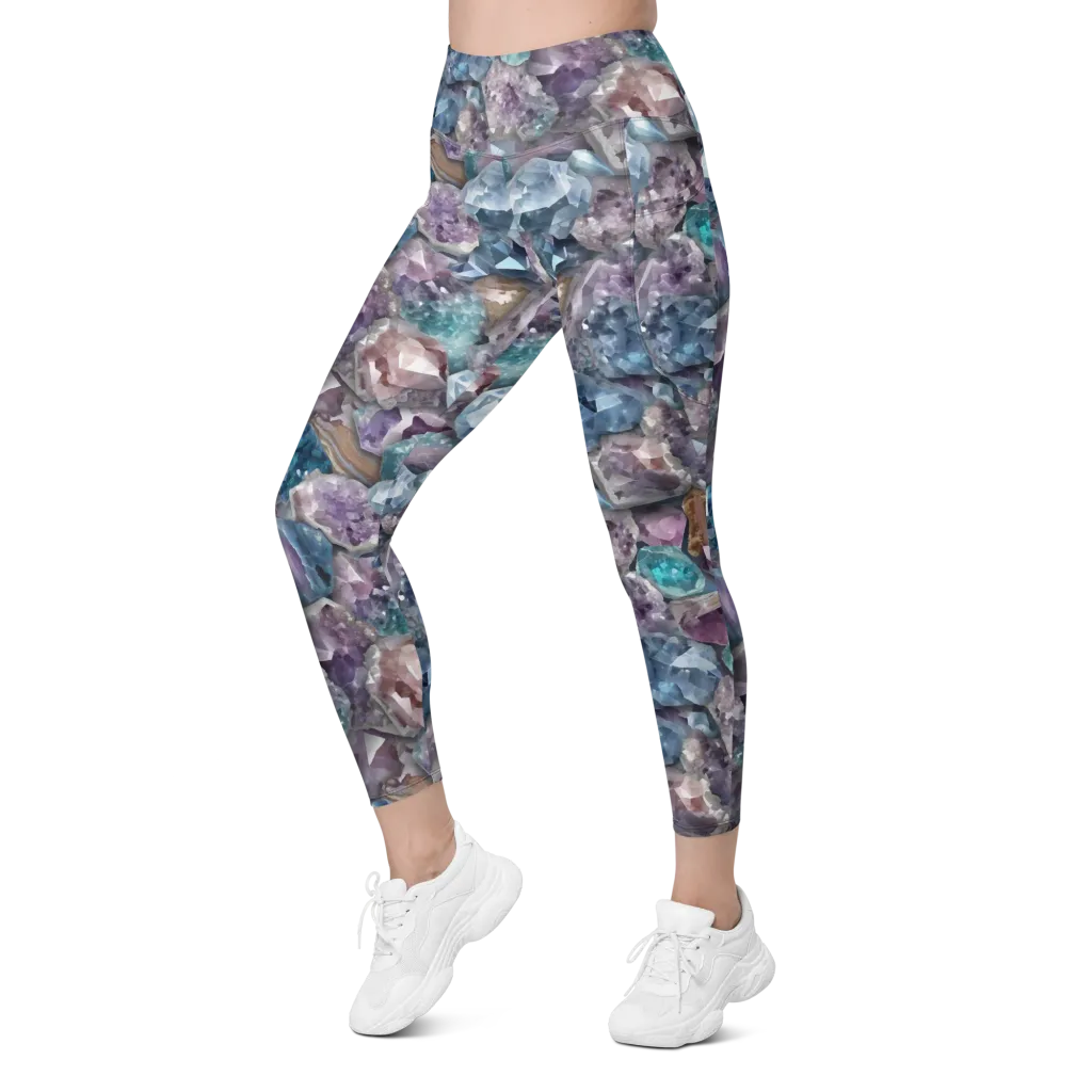 Amethyst Tide on Leggings with Pockets — Left Front