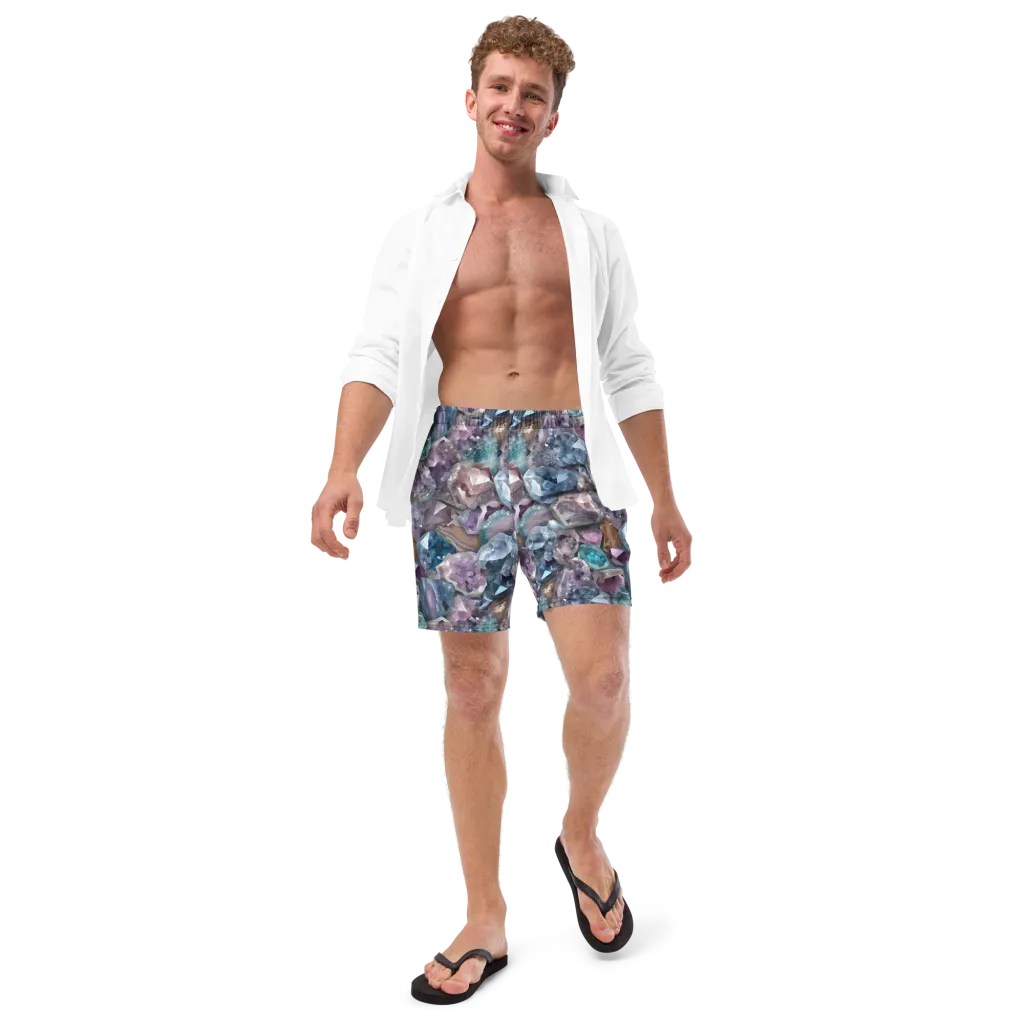 Amethyst Tide on Swim Trunks — Front