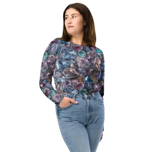 Amethyst Tide on a Long Sleeve Crop Top