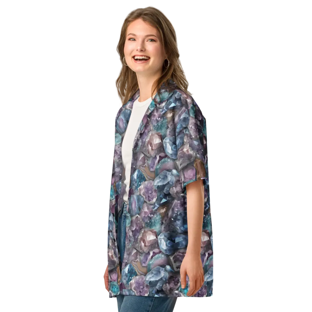 Amethyst Tide on Button Shirt — Left Front