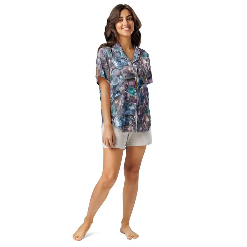 Amethyst Tide on Women's Short Sleeve Pajama Top — Front