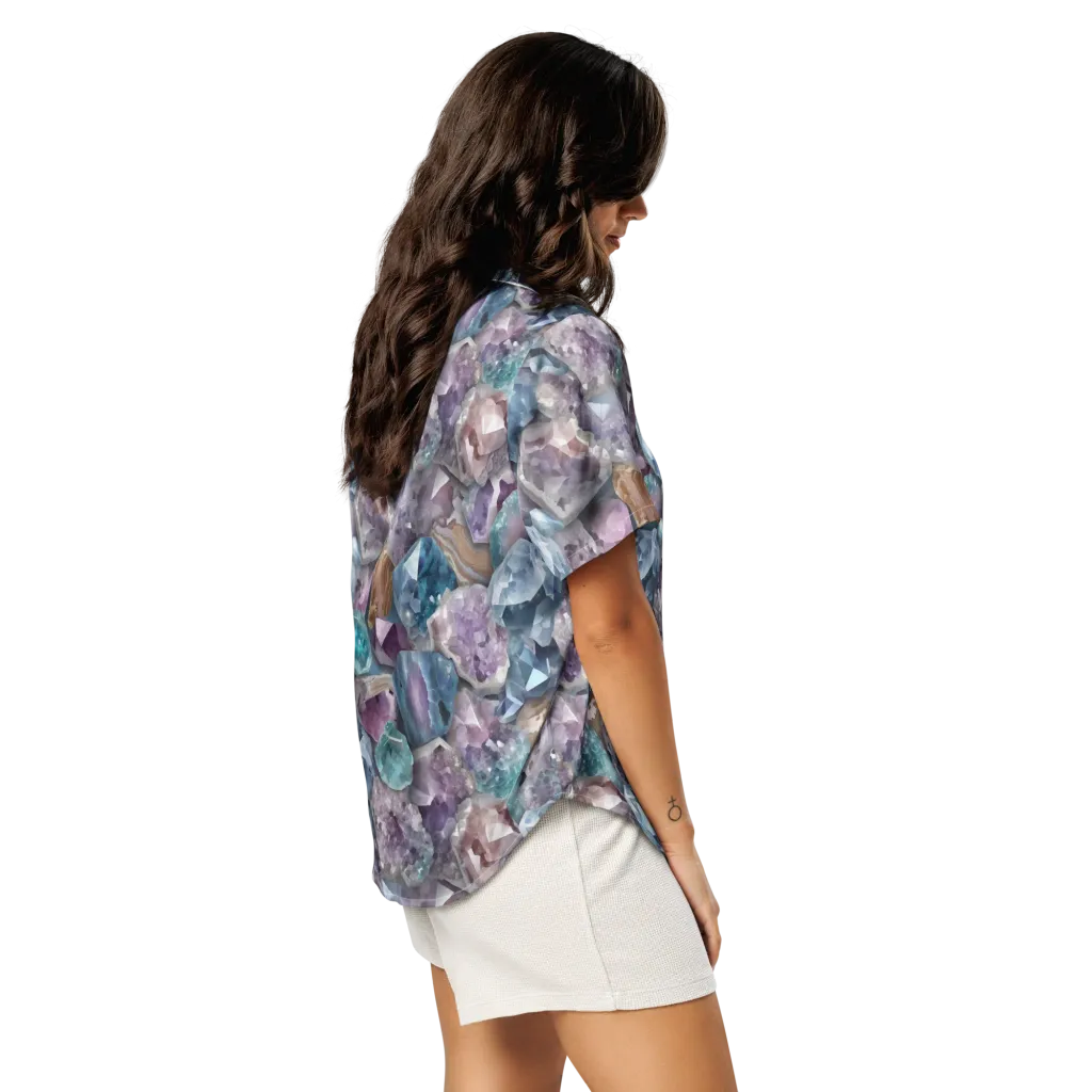 Amethyst Tide on Women's Short Sleeve Pajama Top — Right Back