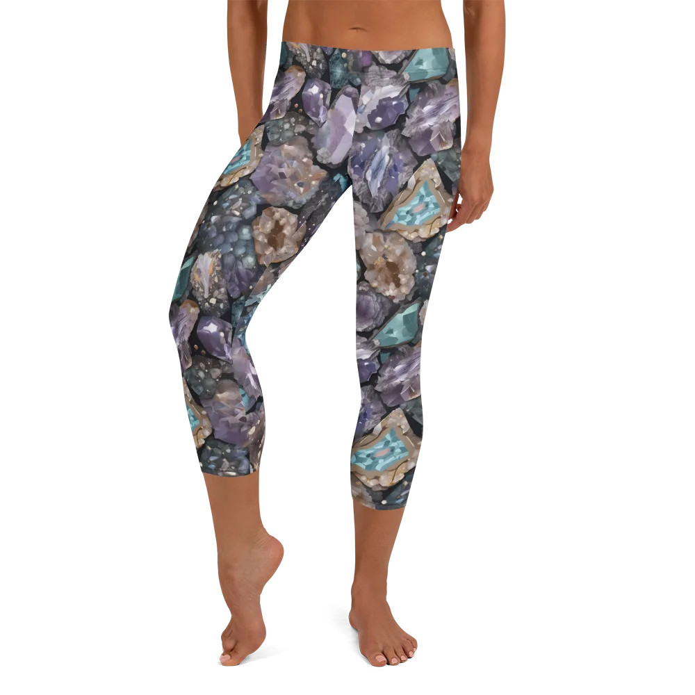 Crystal Cartography on Capri Leggings — Front