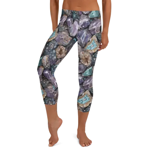 Crystal Cartography on a Capri Leggings