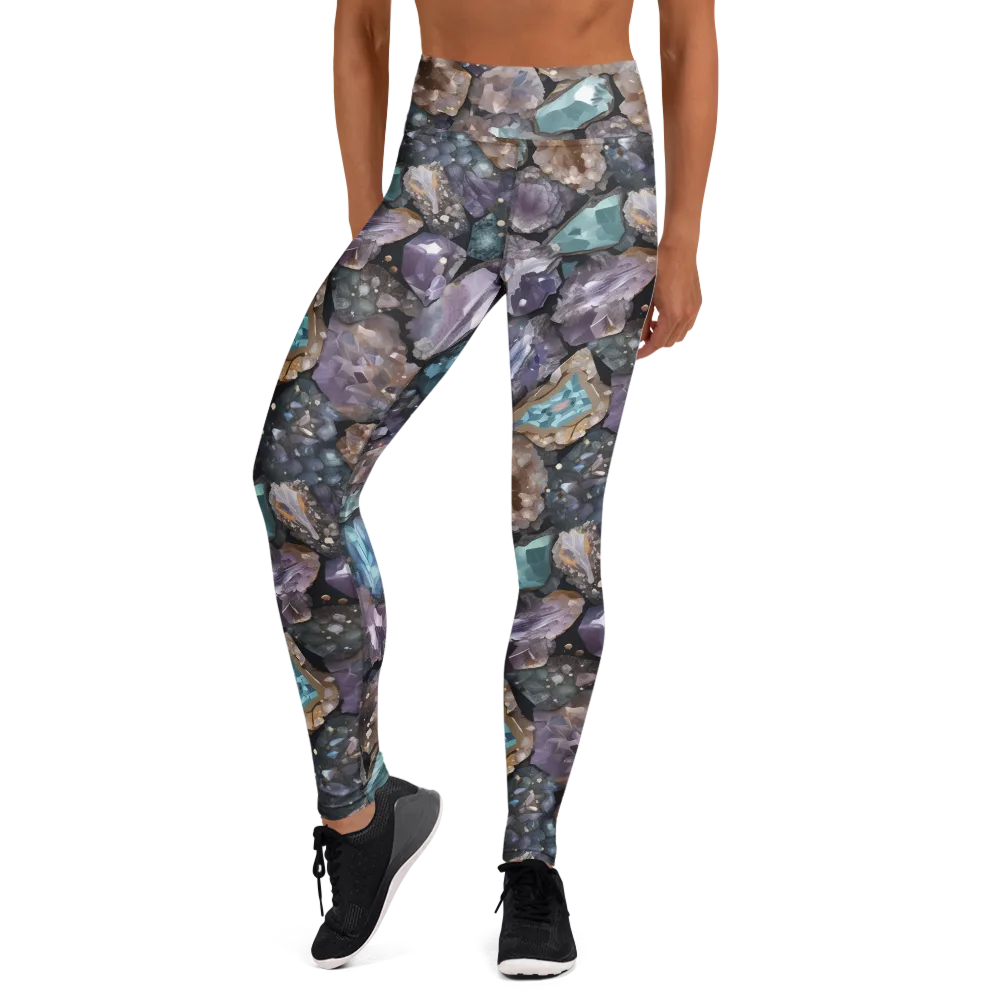 Crystal Cartography on Yoga Leggings — Front