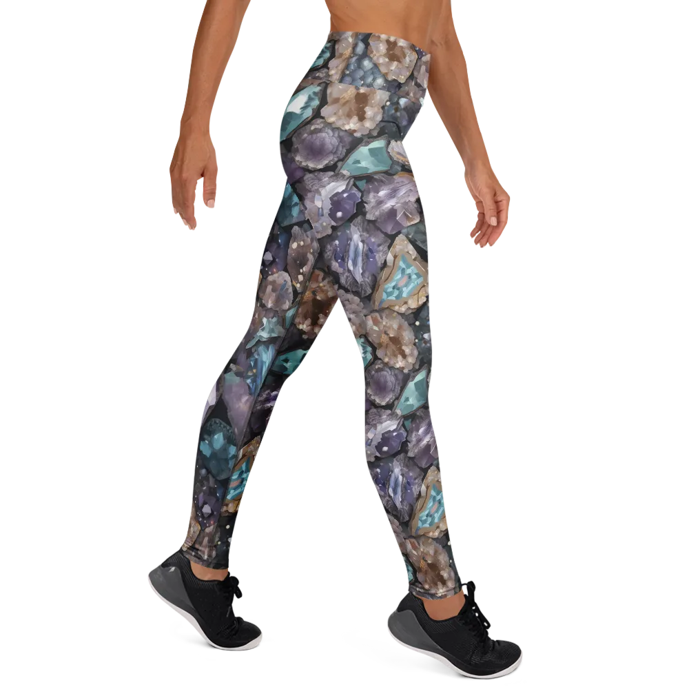 Crystal Cartography on Yoga Leggings — Right