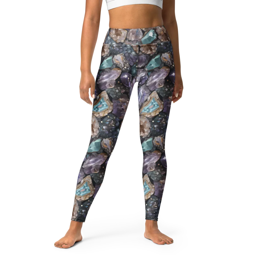Crystal Cartography on Yoga Leggings — Front