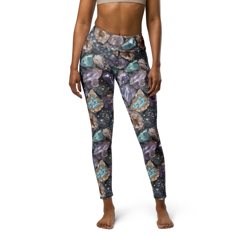 Crystal Cartography on Yoga Leggings — Front