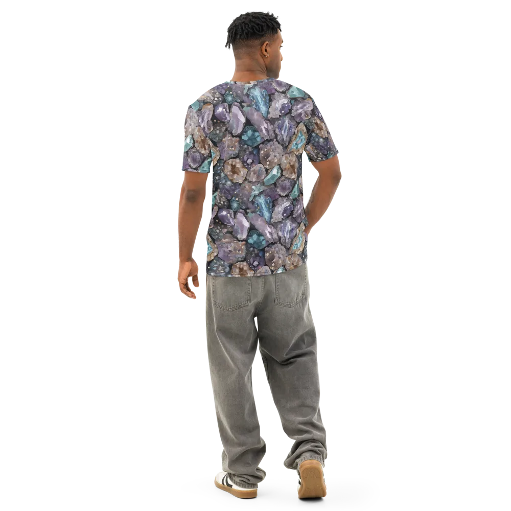 Crystal Cartography on Men's Cotton Crew Neck T-Shirt — Back