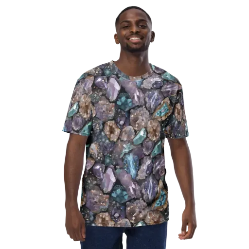 Crystal Cartography on a Men's Crew Neck T-Shirt
