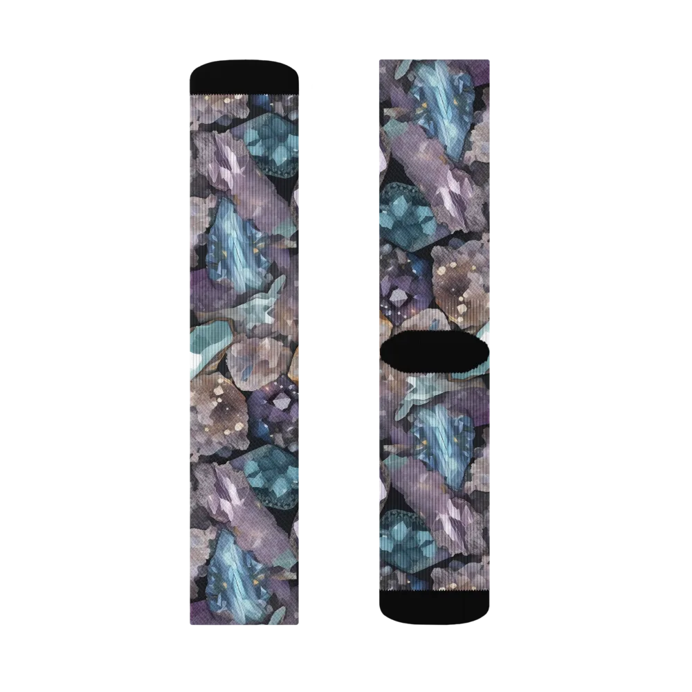 Crystal Cartography on Socks — Right Sock