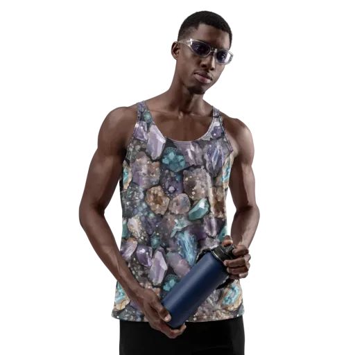 Crystal Cartography on a Men's Tank Top