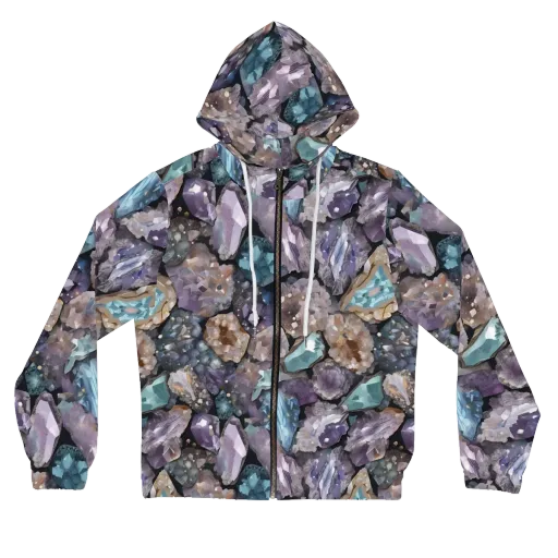 Crystal Cartography on a Women's Full-Zip Hoodie