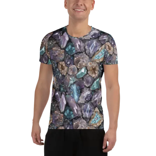 Crystal Cartography on a Men's Athletic T-Shirt