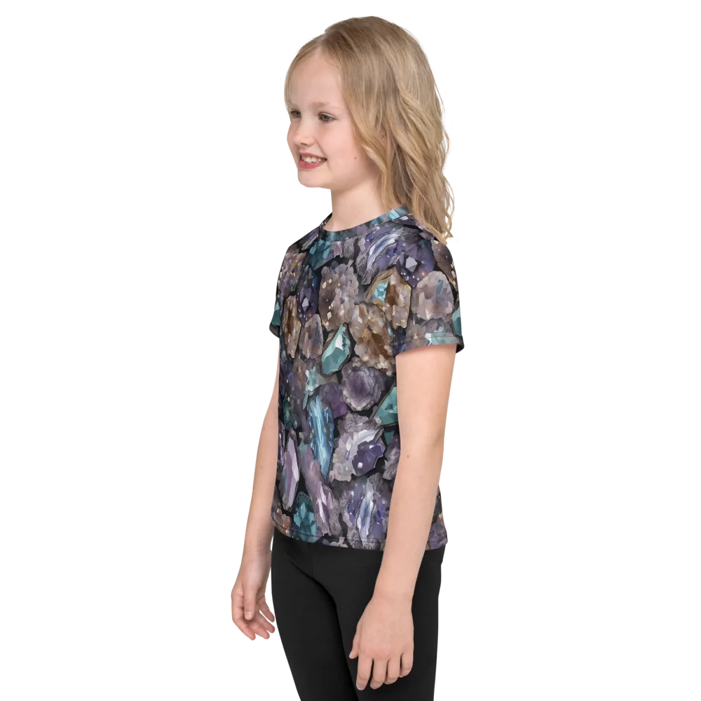 Crystal Cartography on Kids Crew Neck T-Shirt — Left