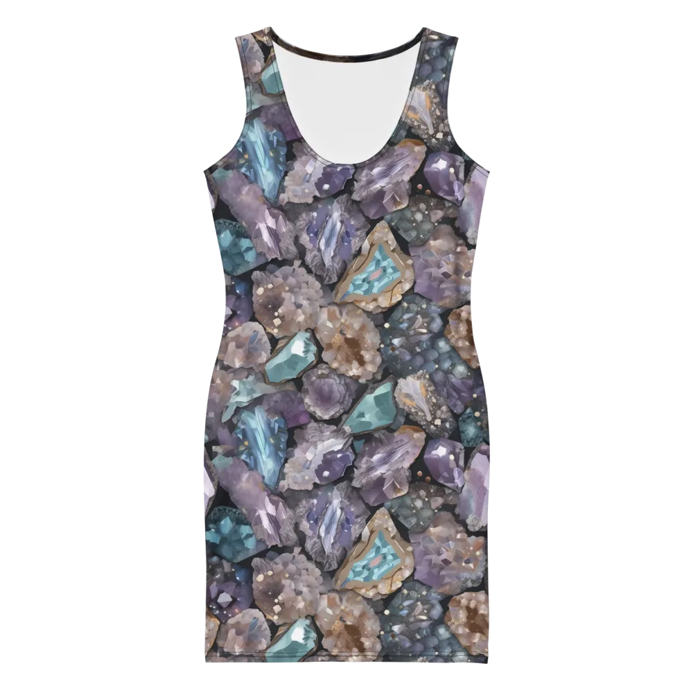Crystal Cartography on Bodycon Dress — Front