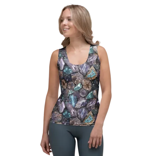 Crystal Cartography on a Women's Tank Top