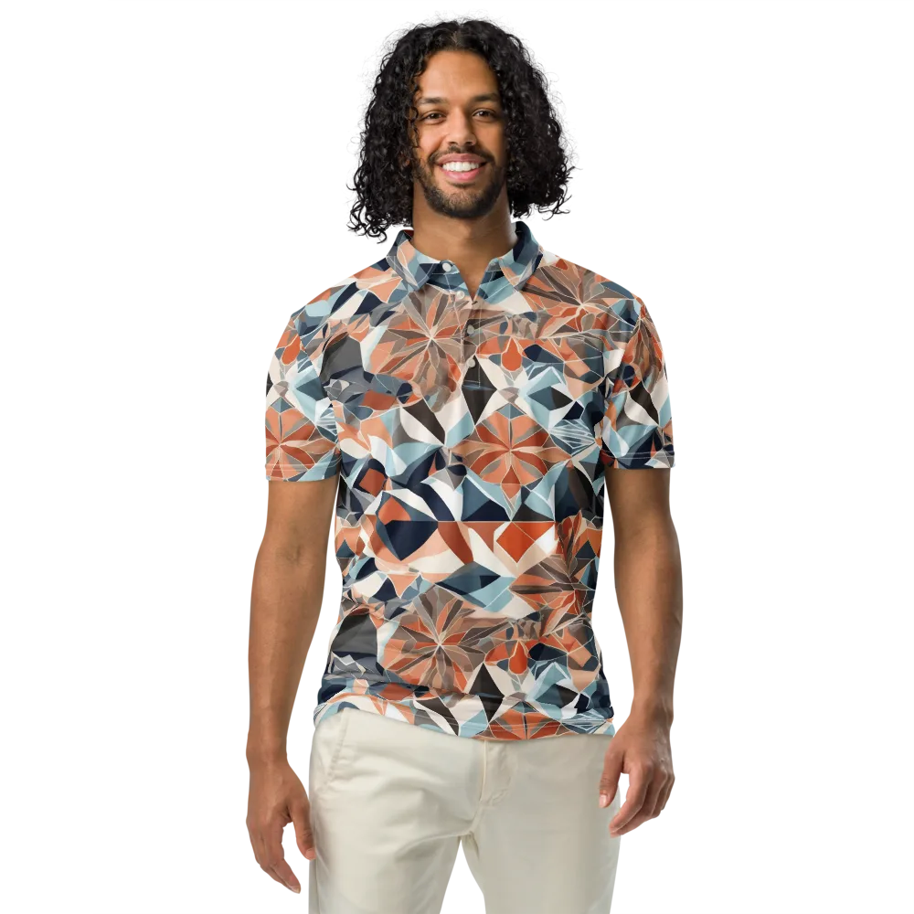Mosaic Bloom on Men's Slim Fit Polo Shirt — Front