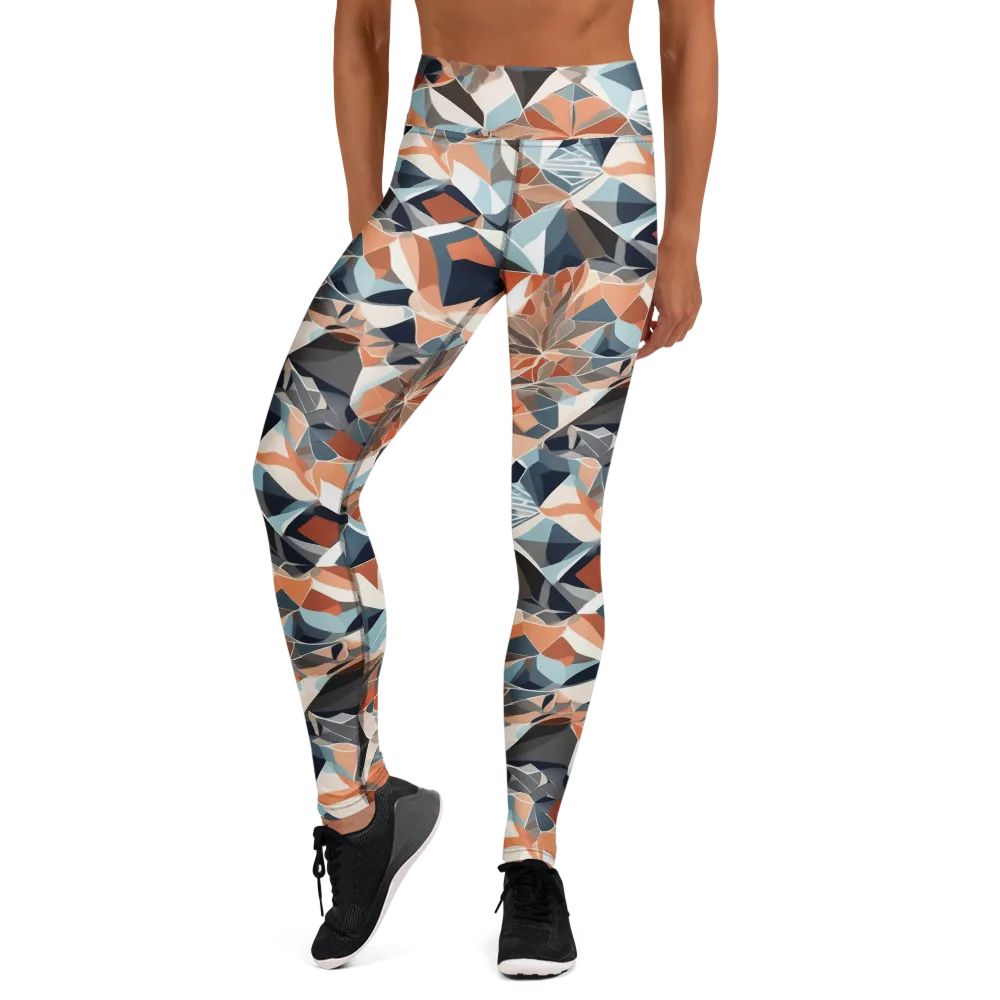Mosaic Bloom on Yoga Leggings — Front