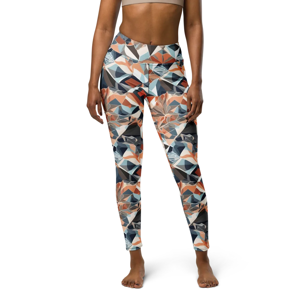 Mosaic Bloom on Yoga Leggings — Front