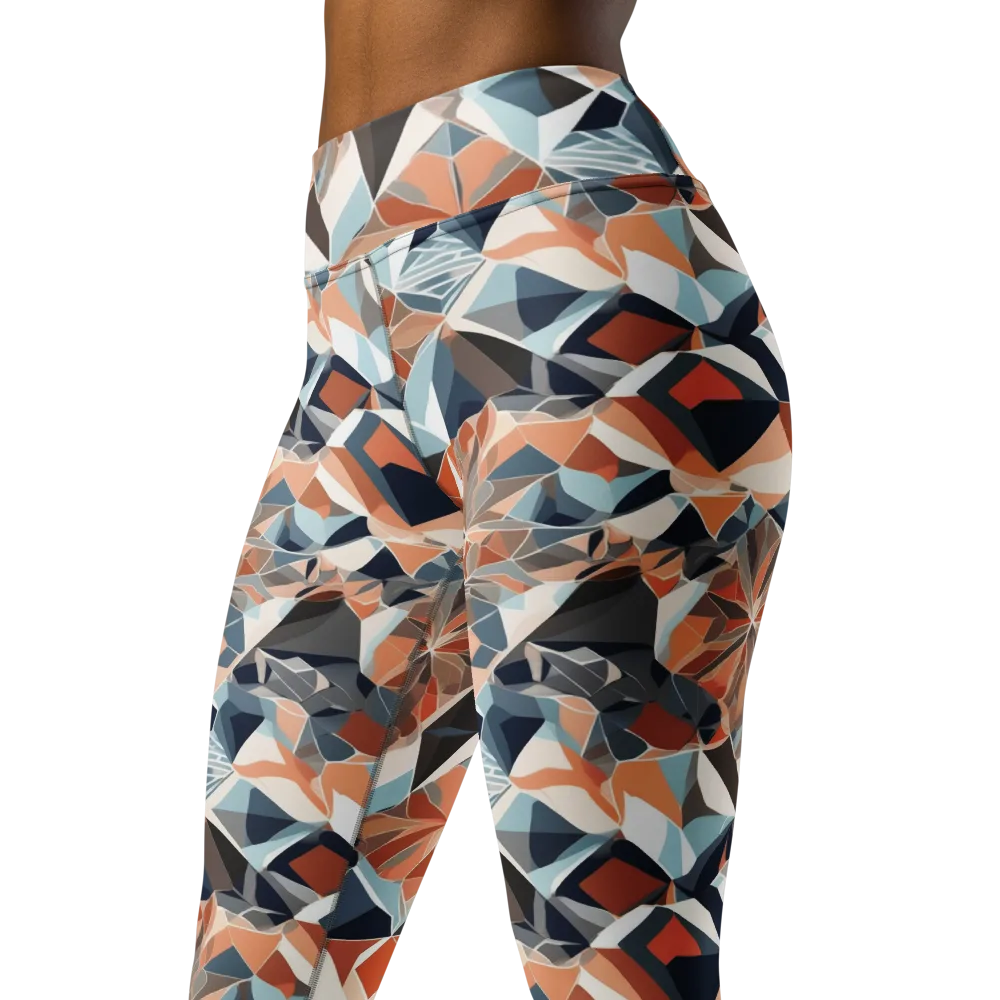 Mosaic Bloom on Yoga Leggings — Left Front