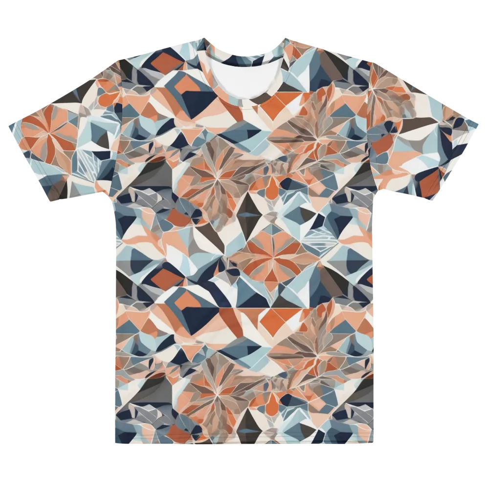 Mosaic Bloom on Men's Cotton Crew Neck T-Shirt — Front