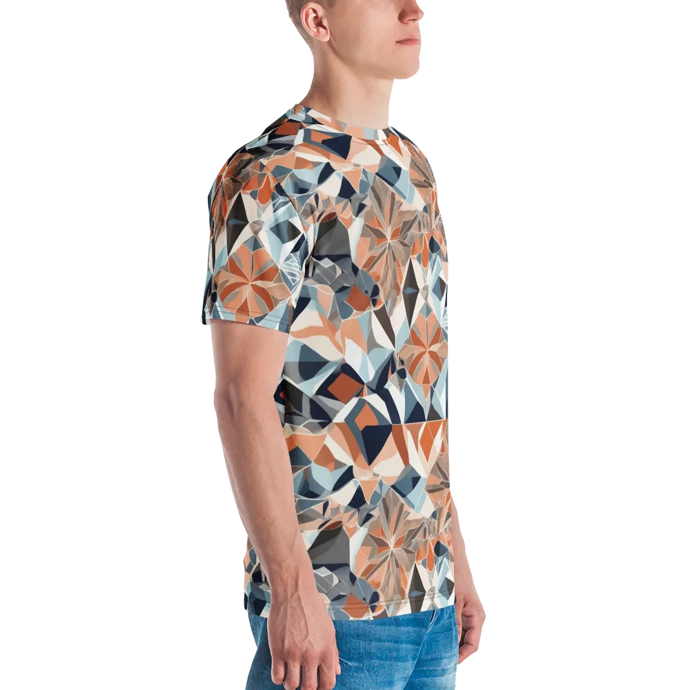 Mosaic Bloom on Men's Crew Neck T-Shirt — Right