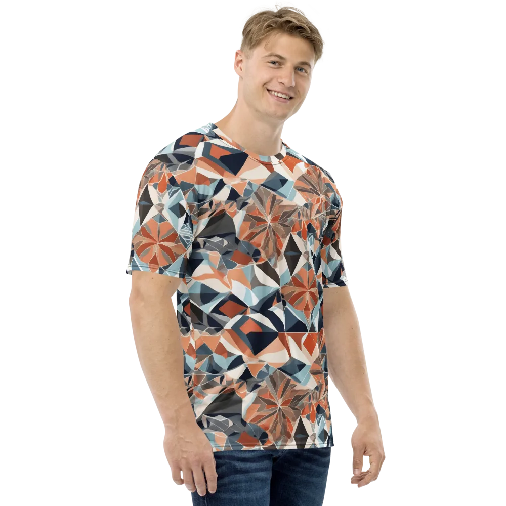 Mosaic Bloom on Men's Crew Neck T-Shirt — Right