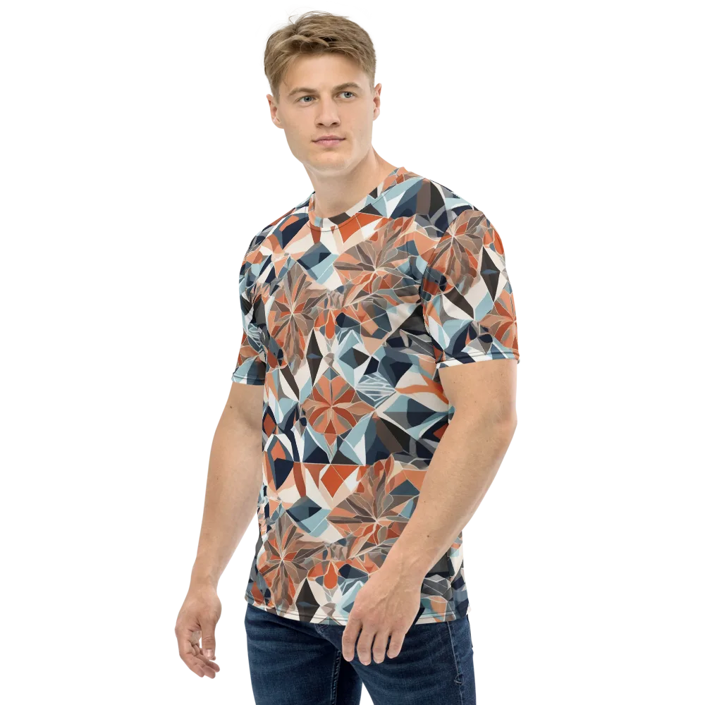 Mosaic Bloom on Men's Crew Neck T-Shirt — Left