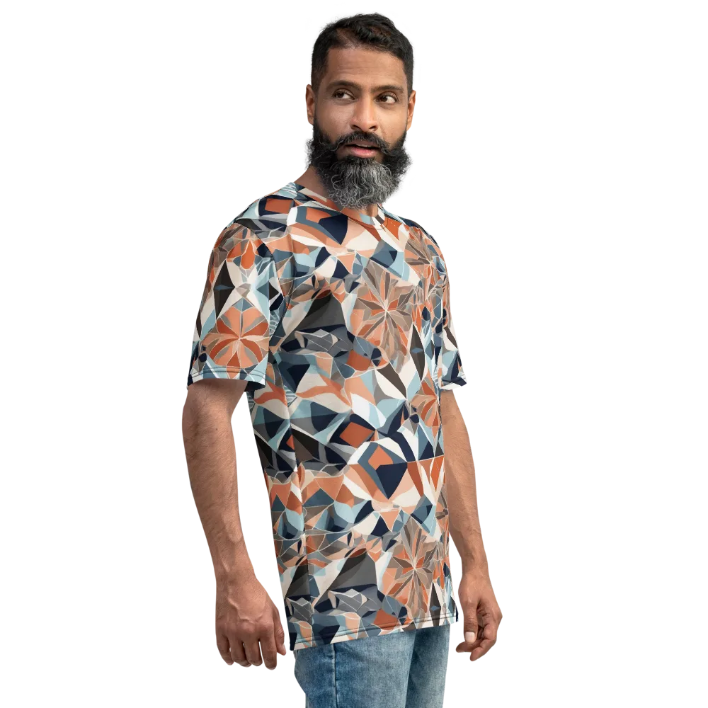 Mosaic Bloom on Men's Crew Neck T-Shirt — Right