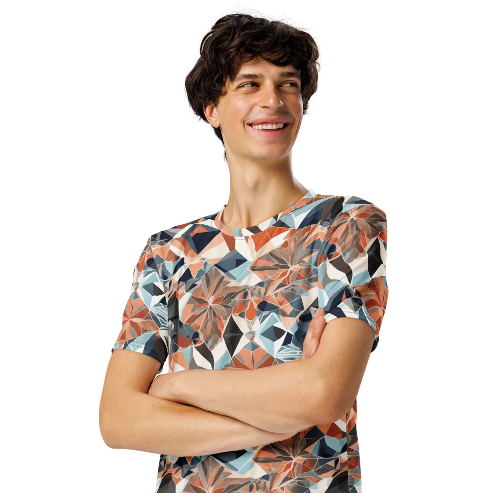 Mosaic Bloom on Men's Crew Neck T-Shirt — Left Front