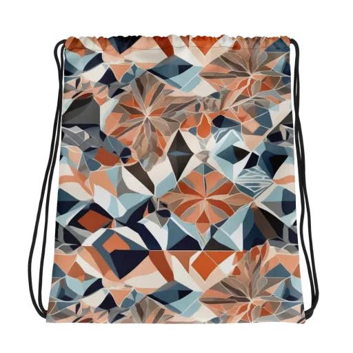 Mosaic Bloom on a Drawstring Bag