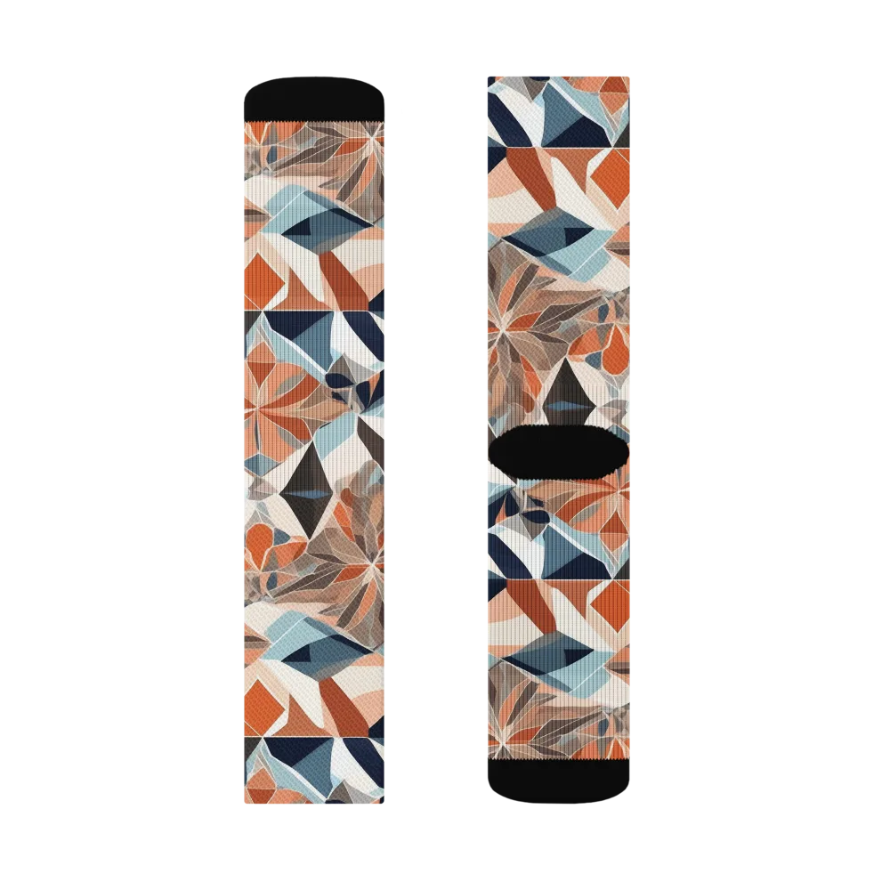 Mosaic Bloom on Socks — Left Sock