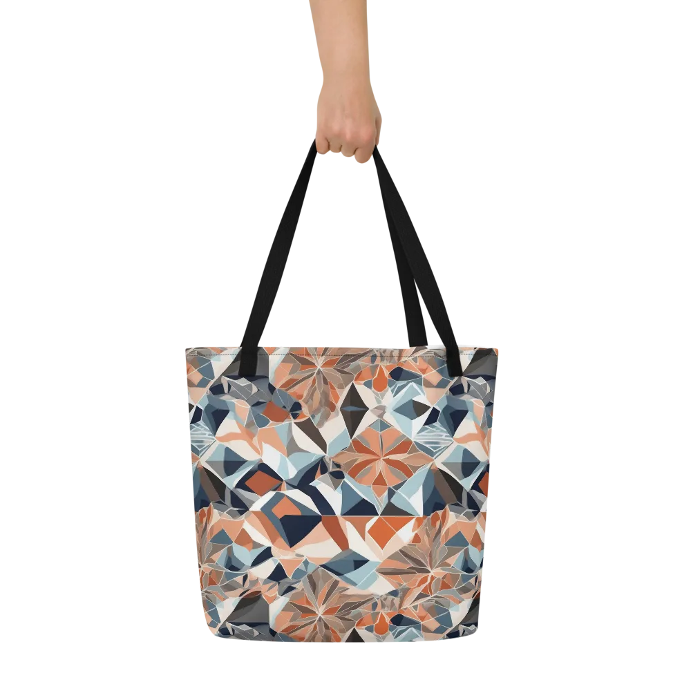 Mosaic Bloom on Large Tote Bag W/ Pocket — Front