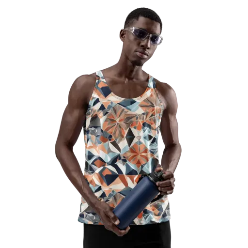 Mosaic Bloom on a Men's Tank Top