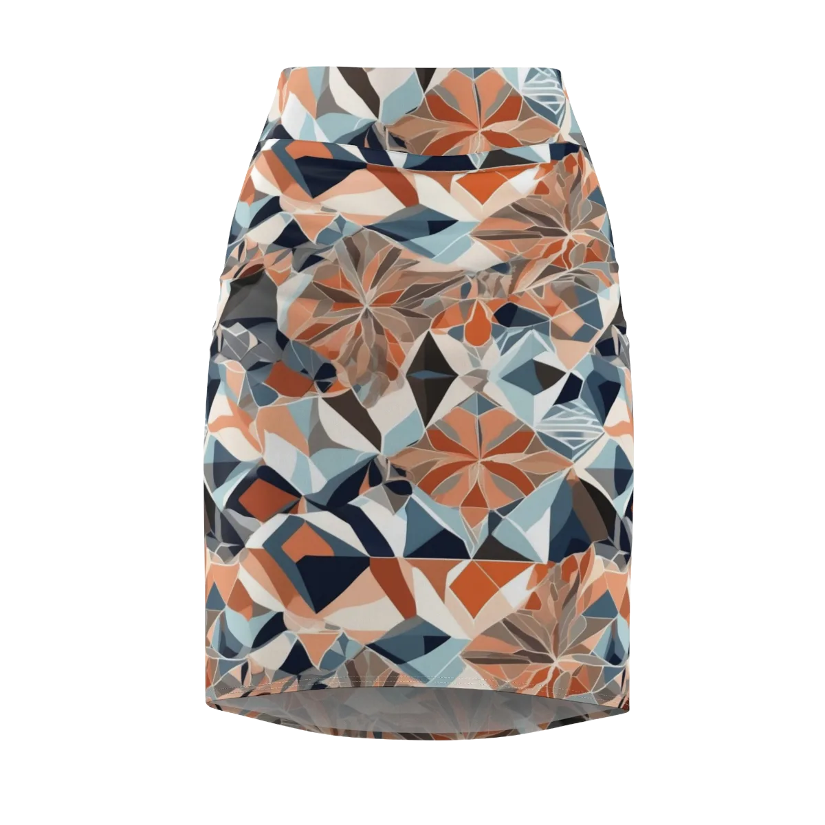 Mosaic Bloom on Pencil Skirt — Front