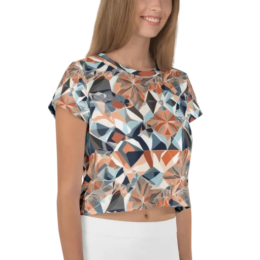 Mosaic Bloom on a Crop Tee