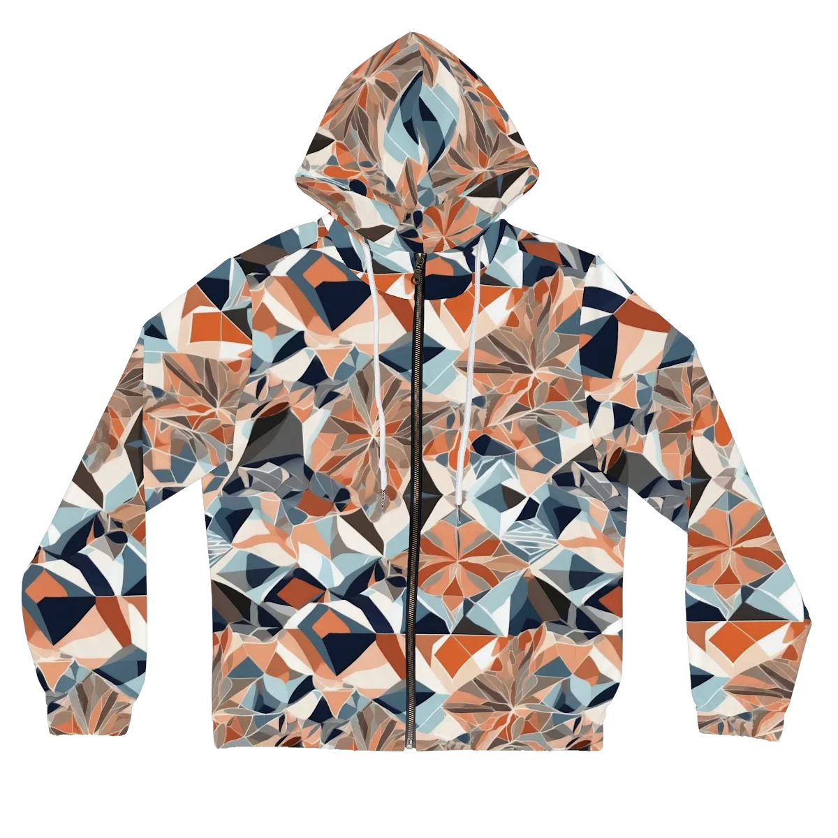Mosaic Bloom on Women's Full-Zip Hoodie — Front