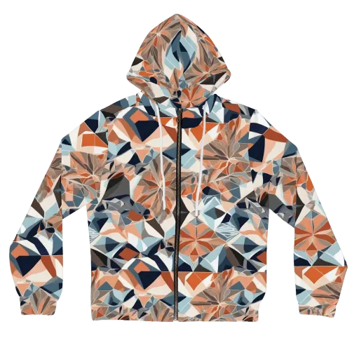 Mosaic Bloom on a Women's Full-Zip Hoodie