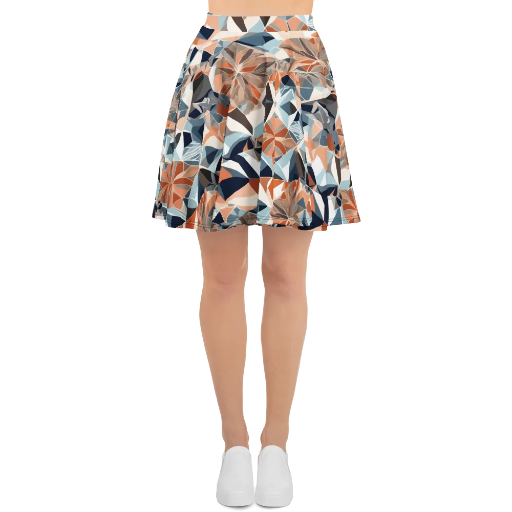 Mosaic Bloom on Skater Skirt — Front
