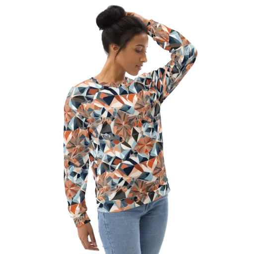 Mosaic Bloom on a Sweatshirt