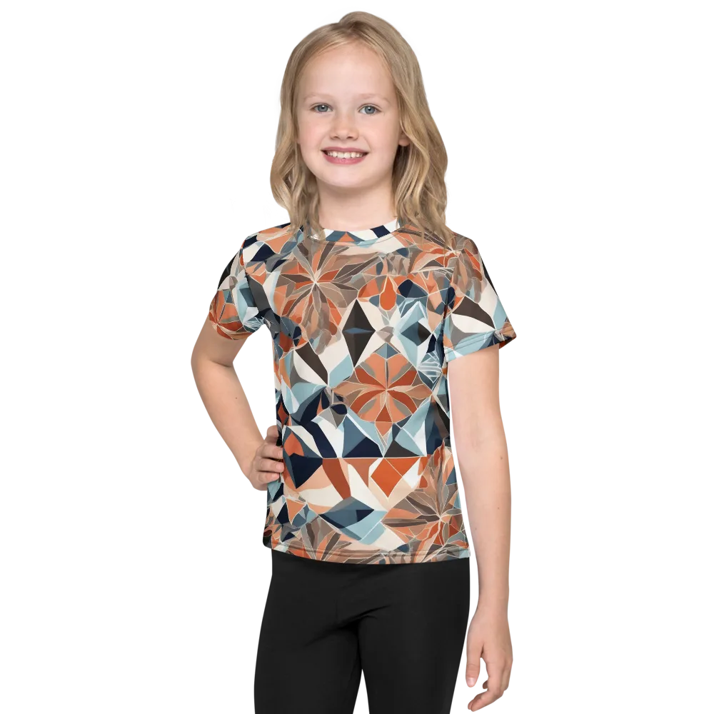 Mosaic Bloom on Kids Crew Neck T-Shirt — Front