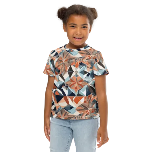 Mosaic Bloom on a Kids Crew Neck T-Shirt