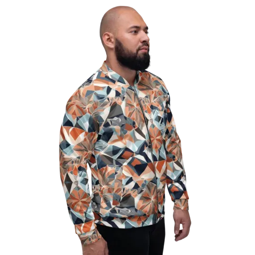 Mosaic Bloom on a Bomber Jacket