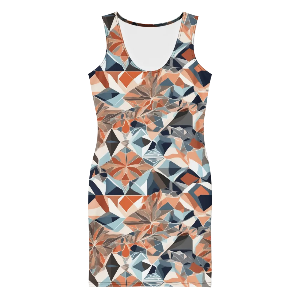 Mosaic Bloom on Bodycon Dress — Front