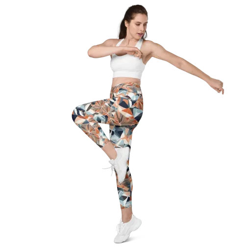 Mosaic Bloom on a Leggings with Pockets