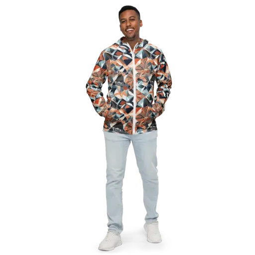 Mosaic Bloom on a Men's Windbreaker