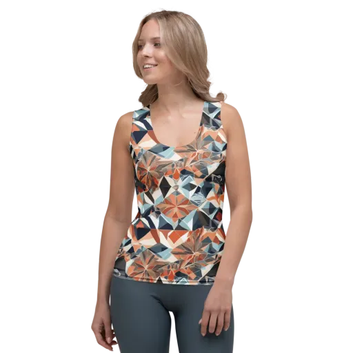 Mosaic Bloom on a Women's Tank Top